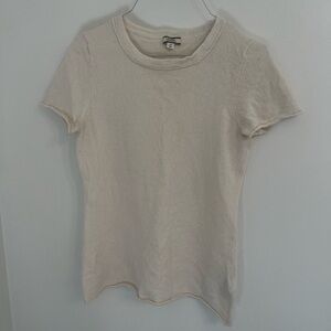 Women’s J. Crew Cashmere Short Sleeve Crewneck Top - Cream